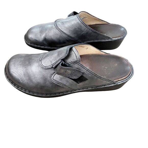 Finn Comfort Metallic Silver Orb Nappa Leather Mule Slide Shoe - Picture 8 of 13